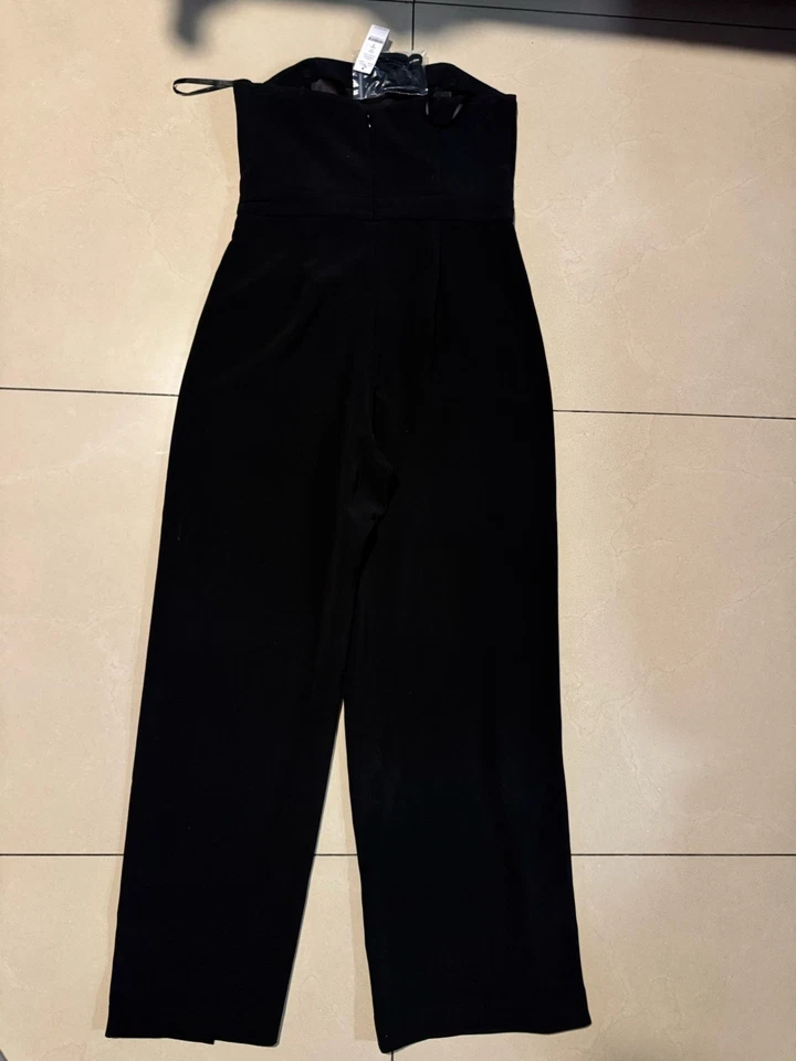 Новый без ценников комбинезон White House Black Market черный без бретелек с разделенными штанинами размер 8 - Изображение 2 из 4