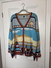 Storybook Strick Indian Dawn Tipi Strickjacke XXL Boho, Western Pailletten Detail,