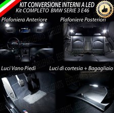 KIT LED INTERNI BMW SERIE 3 E46 CONVERSIONE COMPLETA 6000K ULTRALUMINOSI