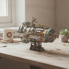 3D Wooden Puzzles for Adults Space Station DIY Model Kit Mechanical Model K...
