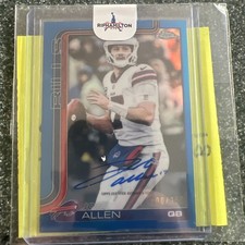 2025 Topps Chrome Football Josh Allen Blue On Card Auto /150 Buffalo Bills