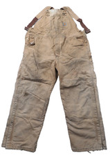 USA Carhartt Bib Overalls 44X29.5 Canvas Carpenter Duck Insulated VTG
