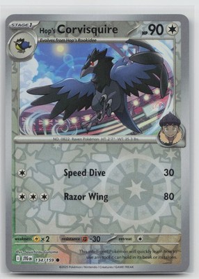 Hop's Corvisquire Reverse Holofoil Common SV09: Journey Together 134/159 LP-NM