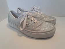 VANS Old Skool Silver Glitter Mens 5 Women's 6.5 Sneakers Shoes