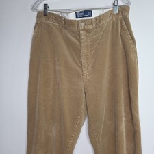 Vintage 90s Polo Ralph Lauren Corduroy Pants Men's Brown Sz 36x30 Hemmed