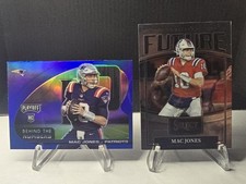 Mac Jones Blue Prizm Rookie + Select 2021 Panini Playoff - Behind the Numbers 