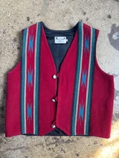 Ceremonial Native American Wool Vest Centinela Traditional Arts Vintage Size 42