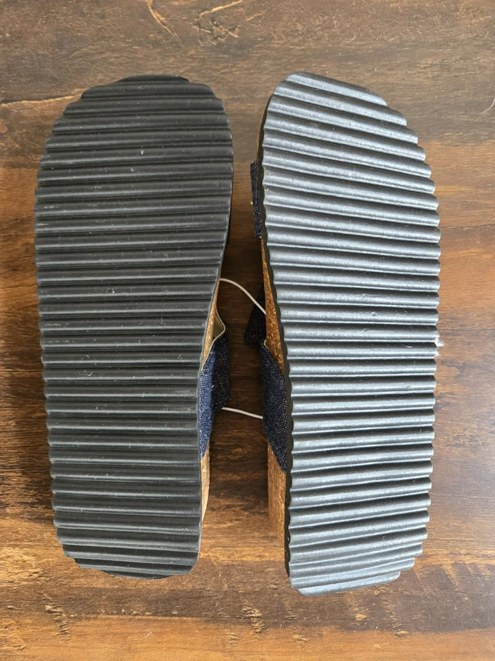 Zapatos/sandalias BASS para niñas talla 2 denim azules brillantes, ¡NUEVOS EN CAJA! Foto 4 de 4