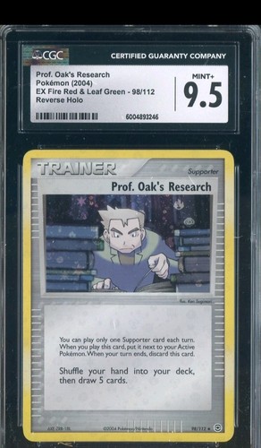 2004 Pokemon EX Fire Red Leaf Green 98 Prof. Oak's Research Reverse Holo CGC 9.5