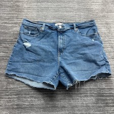Levi's Signature Shorts Size 14 Womens Vintage Original Cut-Off Blue Denim