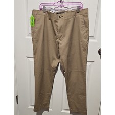 NWT Haggar Luxe Chino Pants Men 40x29 Slim Straight Medium Khaki Stretch