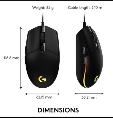 Logitech G102 LIGHTSYNC RGB Gaming Mouse — 8000 DPI — Customizable