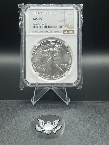 1986 American Silver Eagle Coin - NGC MS69