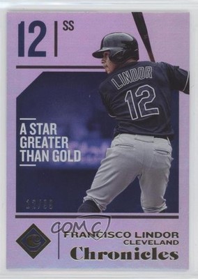 2018 Panini Chronicles Holo Gold 12/99 Francisco Lindor #55 1j2
