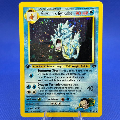 GIOVANNI'S GYARADOS 5/132 Gym Challenge Rare Pokemon 1st Edition Holo MP