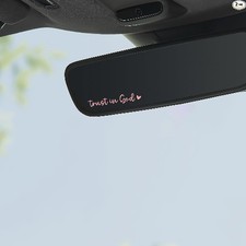 Trust in God Rearview Mirror Decals, 2-Piece Waterproof Viny Color: eart-pink
