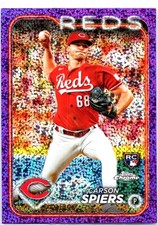 Carson Spiers 2024 Topps Chrome #167 Purple Speckle Refractors Reds #/299