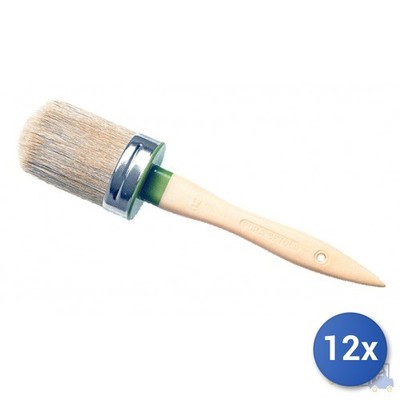 12X Oval Brush Pure Bristle 600 Plastic Handle N 12