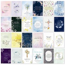 24 Pack Floral Religious Sympathy Cards with Self-Adhesive Envelopes, 4"X6" Boxe