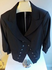 LAUNDRY Peaked Collar Asymmetrical Close Double Breasted Blazer-Black-SZ 10
