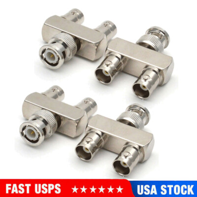 4X BNC Male to 2 Dual BNC Female Splitter 3 Way Y T Triple RF Adapter Connector*