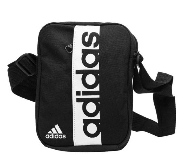 adidas Mens Linear Performance Organiser Shoulder Small Messenger Bag Black Blue