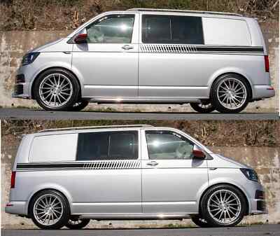 Fits Volkswagen Transporter Side Stripes Graphics Decals T4 T5 T6 Both Sides