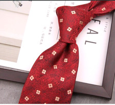 New Classic Polka Dot Red JACQUARD WOVEN 100 Silk Men's Necktie Tie