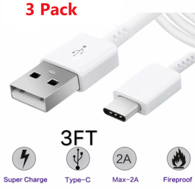 3x Moto G6 G7 Plus G7 G7 Power Type C USB-C Fast Charging Data Cable White
