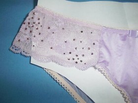 VICTORIA'S SECRET SEXY LITTLE THINGS Lavender Mesh/Smooth KEYHOLE PANTIES S/P