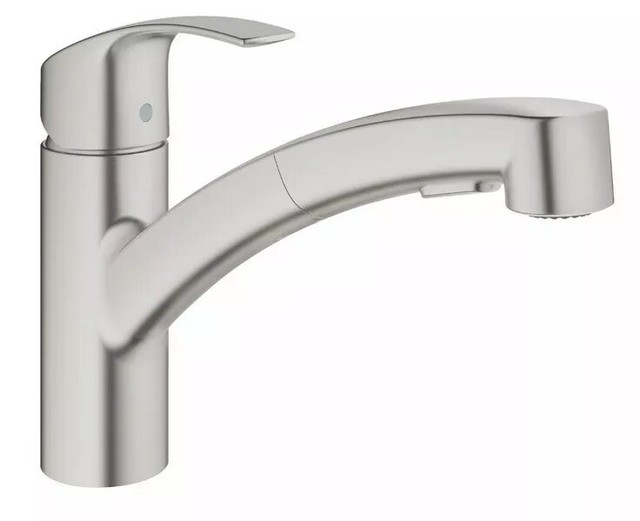 Grohe 30 306 Eurosmart Pull Out Spray Kitchen Faucet Super Steel