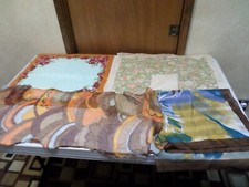 4pc Beautiful Vintage Colorful Floral Design Square  Rectangular Shaped Scarves