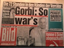 Bildzeitung BILD 23.08.1991 * Geschenk 27. 26. 28. 29. . Geburtstag    DDR