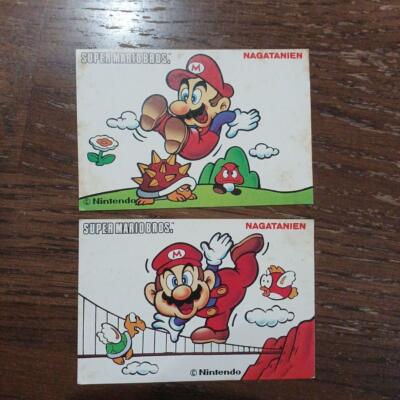 1986 Super Mario Bros. Collectable Card Set of 2 Vintage Retro