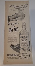 Fleischmanns Distilled Dry Gin Vintage Print Ad 1947 5x14