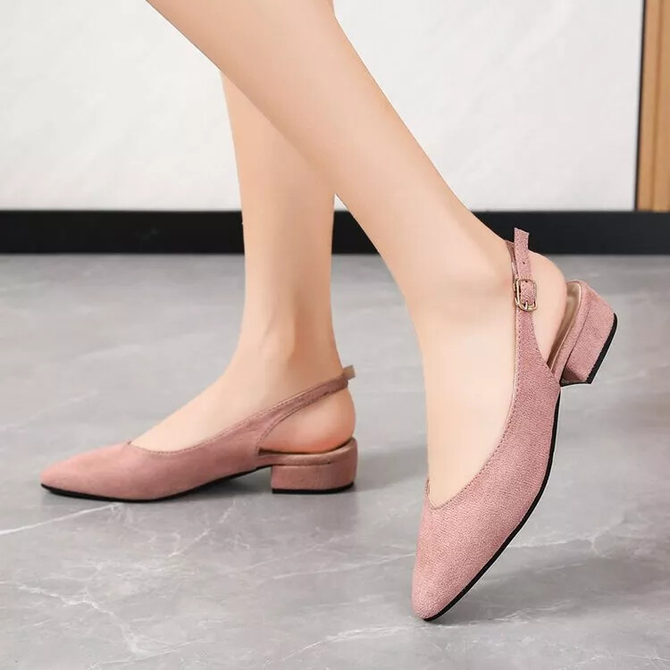 Mocasines Zapatos Bailarinas Mujer Con Correa Rosa Ante Cuero Sintético 34654