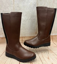 bonprix bpc Selection Faux Leather Wide Calf Long Boots Brown Choose size