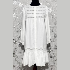 SoieRose 100 White Cotton Long Sleeves Victorian Nightgown - SR-1022