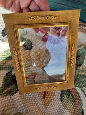 ANTIQUE FRENCH GOLD DORE SCROLL ORMOLU PHOTO FRAME