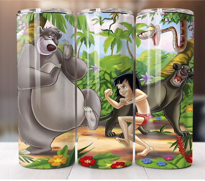 20oz Insulated Tumbler with Straw Stainless Steel Mug Jungle Book