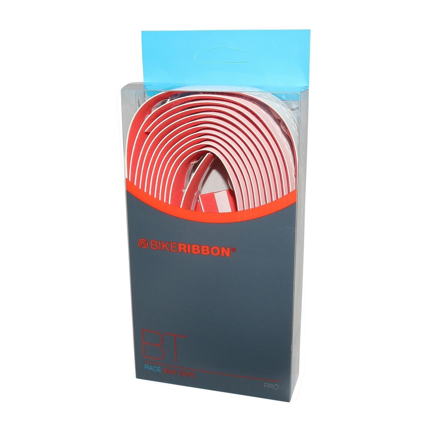 Ruban guidon vélo Bikeribbon drop blanc-rouge contre les vibrations
