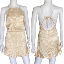 Topshop Satin Gold/Beige Mini Romper, New with Tags