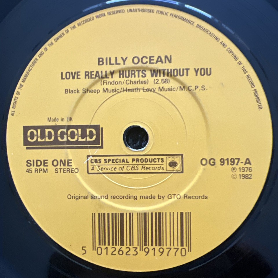 Billy Ocean Red Light Spells Danger / Love Really Hurts Without 7