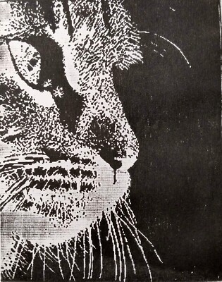 Original 3/4 Cat Ltd Edition Holzschnitt Lasergravur 4/50 von AF