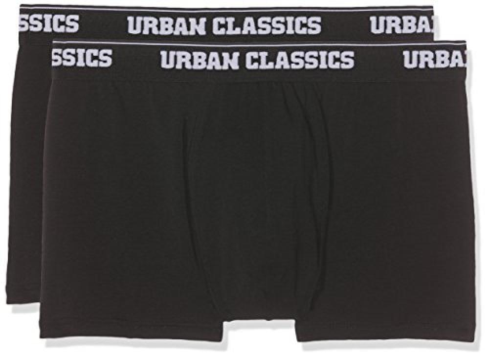 (TG. S) Urban Classics Modal Boxer Shorts Double-Pack Pantaloncino, Nero (Black