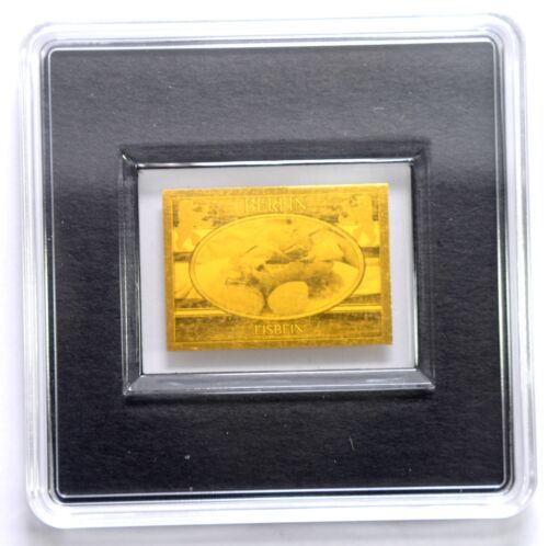 999 GOLD CHAD 3000 FRANCS BERLIN EISBEIN 1/500OZ FINE GOLD COIN + CERTIFICATE - Zdjęcie 1 z 5
