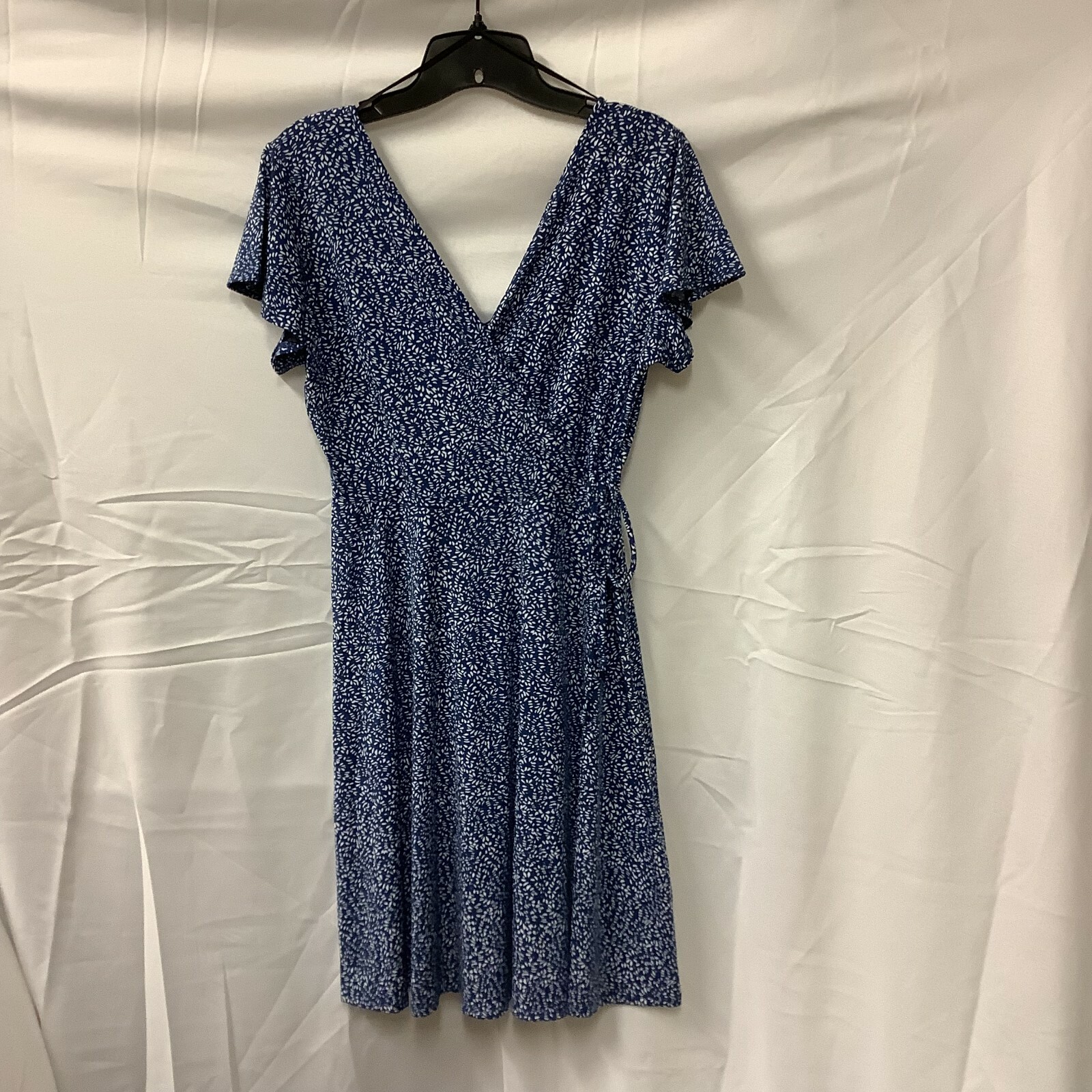Kaileigh Womens Wrap Dress Navy Blue 