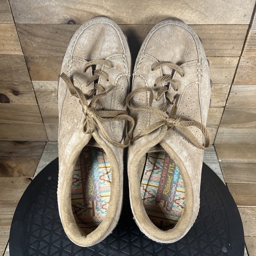 Skechers Relaxed Fit Air Cooled Memory Foam Womens Size 8.5 Tan Lace Up Shoes - Picture 5 of 10