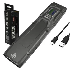Nitecore EDC25 Ultra Slim Tactical EDC Flashlight -3,000 Lumens w/ Eco-Sensa USB
