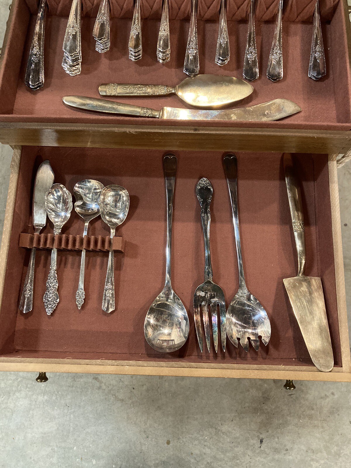 NAKEN TARNISH PROOF SILVERWARE CHEST FLATWARE WOOD STORAGE BOX DRAWER